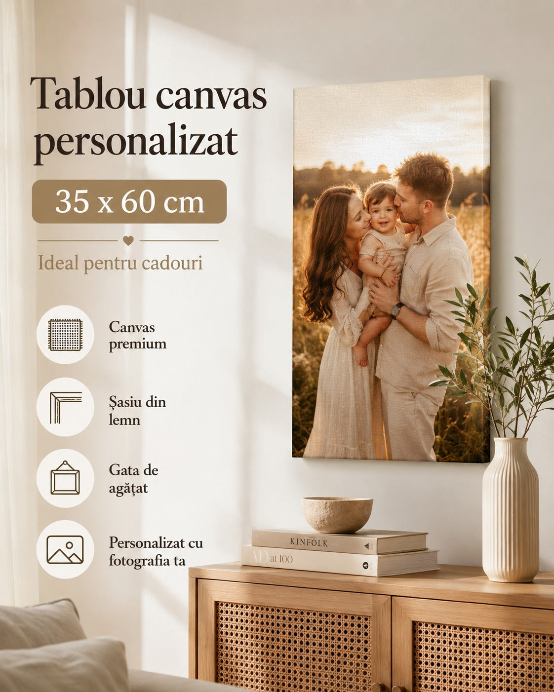 Tablou canvas personalizat 35 × 60 cm